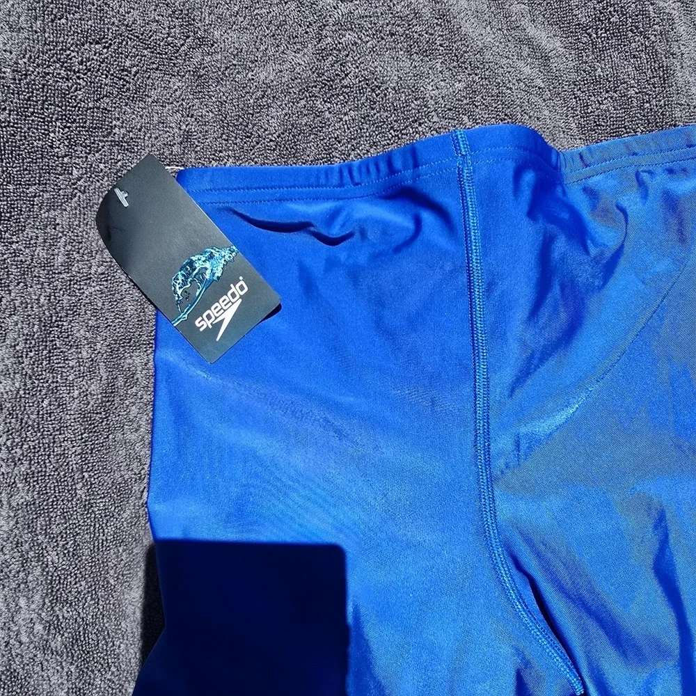 Speedo Men's Peacoat Blue Solid Jammer Swimsuit Size 30